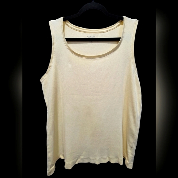 Chico's XL Cotton/Spandex Blend  True Color Tees Canary Tank Top - Picture 1 of 5
